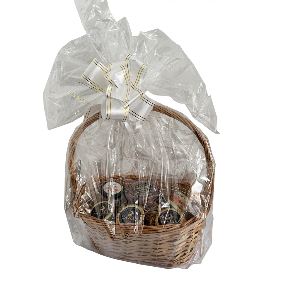 Caviar gift basket – black caviar with crab meat. Personal delivery to London