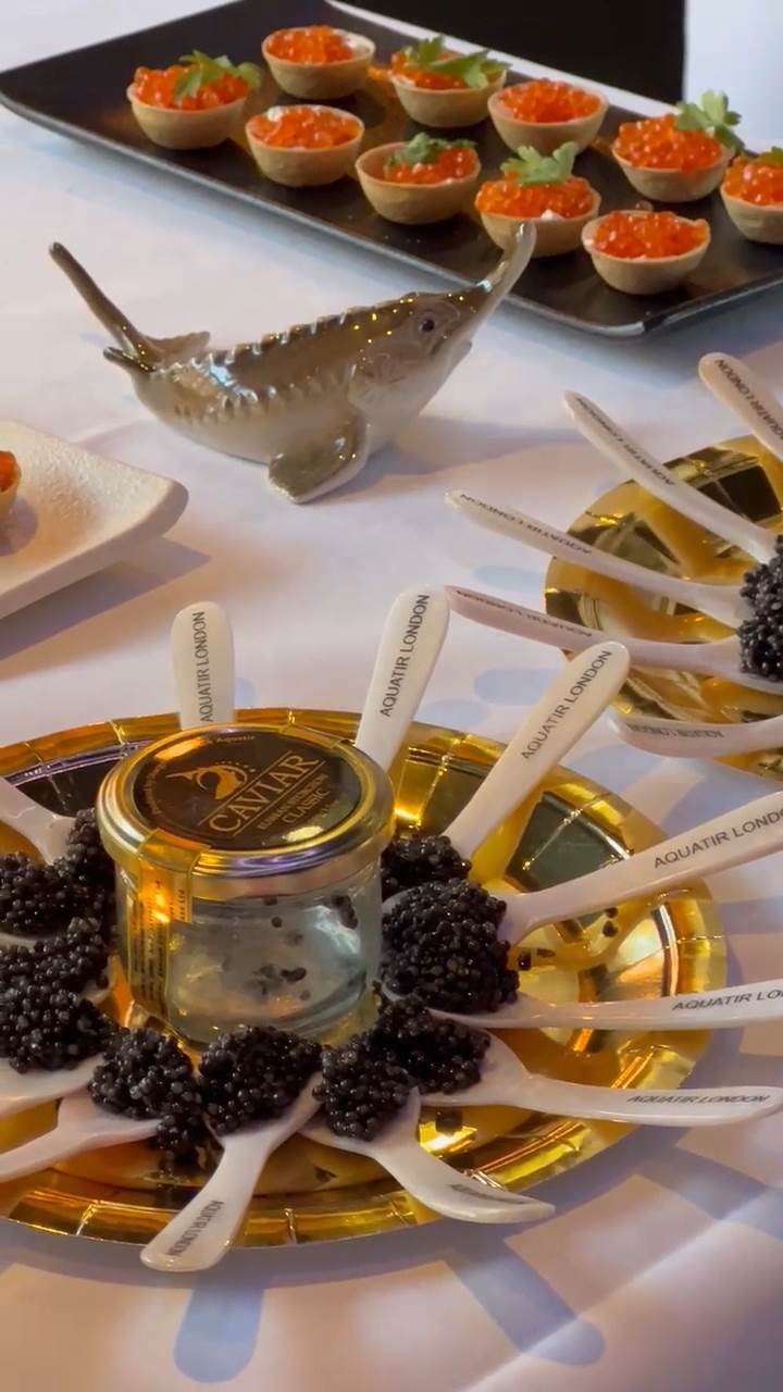 Indulge in pure elegance – luxury black caviar serving