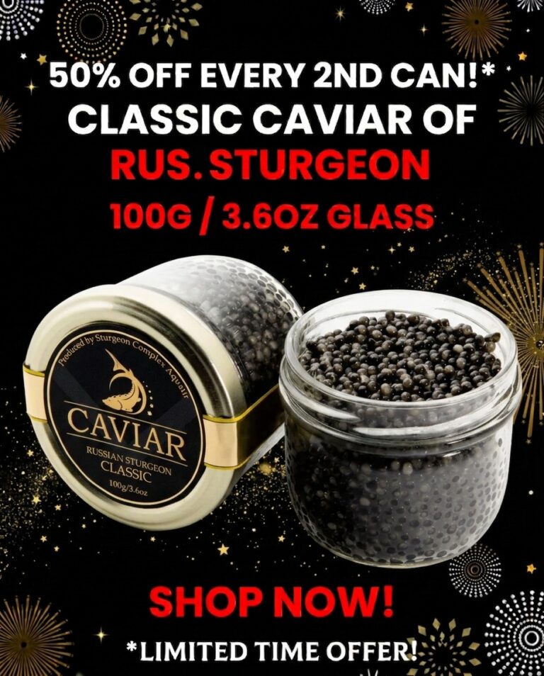 Classic caviar of Russian Sturgeon: 50% off every second can!