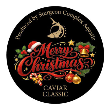 Merry Christmas decorative sticker for caviar can gift