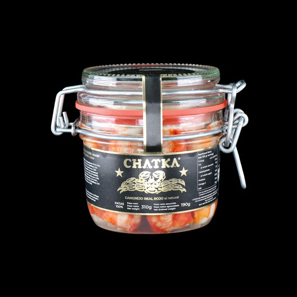 Chatka 100% crab legs 190 g jar – luxury seafood UK